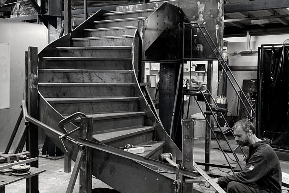 Staircase fabrication 2000 x 3000 black and white scaled