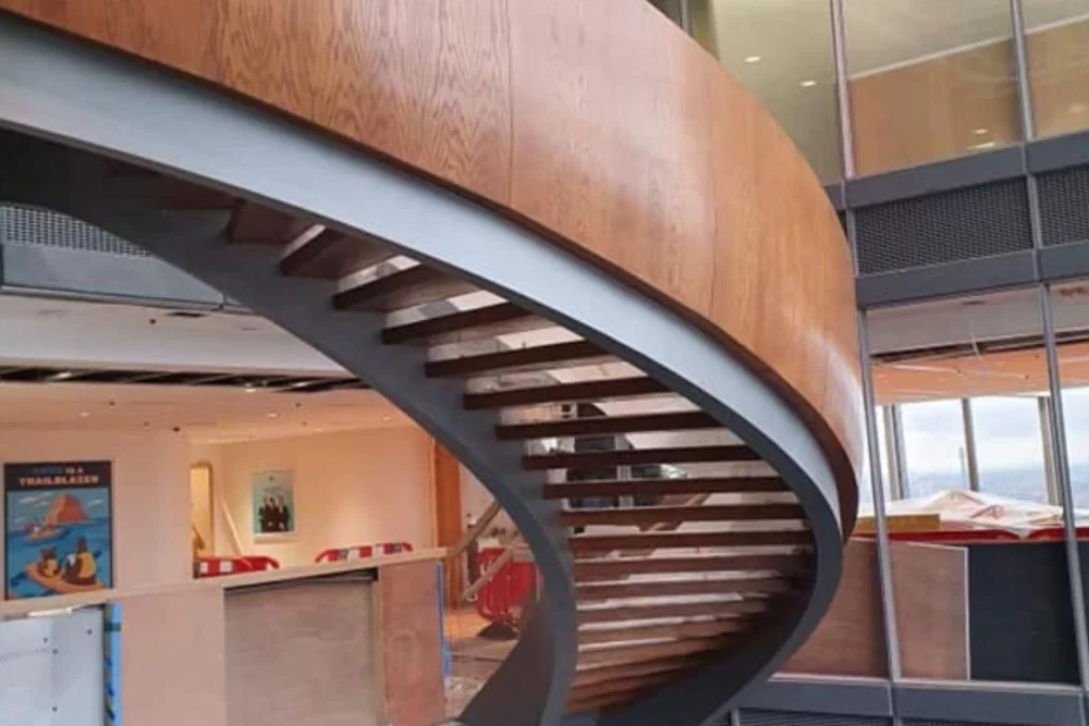 Bishopsgate Fit Out London Architecture Staircases Stairs UK Spiral Helical Curved Cantilever Floating