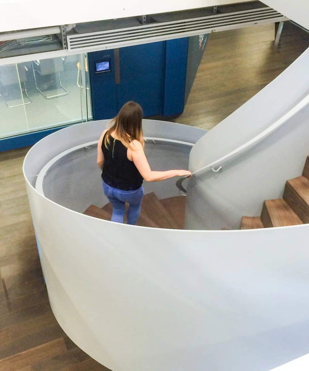 alphabeta building london full helical curved feature staircase designers stairs commercial office fit out uk