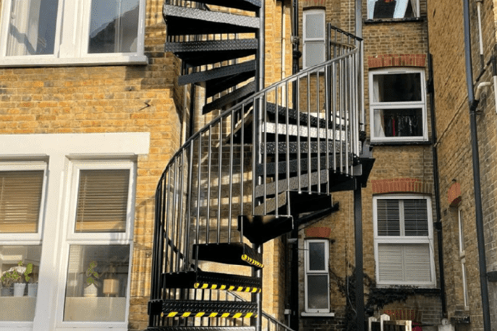 Southend steel spiral staircase essex UK DLS Fabrication London stairs designers escape