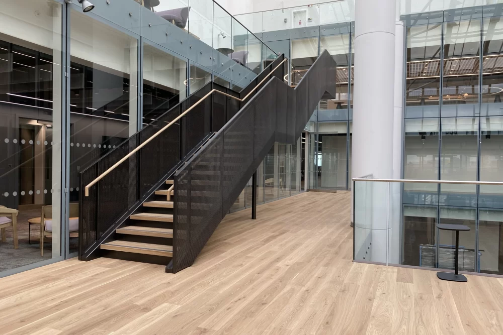 overbury BT fit out staircase straight dog leg stairs manufacturer london uk birmingham