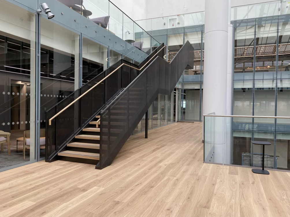 overbury BT fit out staircase straight dog leg stairs manufacturer london uk birmingham