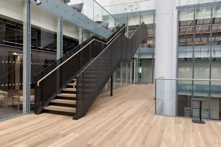 overbury BT fit out staircase straight dog leg stairs manufacturer london uk birmingham