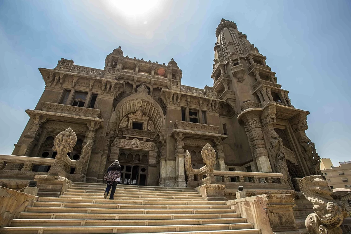 Looking up at the Baron's palace from below